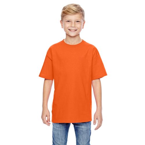  Nano-T Boys Orange T-Shirt by Hanes