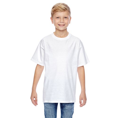  Nano-T Boys White Cotton T-shirt by Hanes