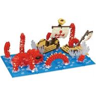 Nanoblock Kraken Attack Building Kit, Blue