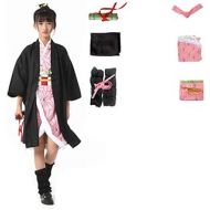 Nanrui Trade. Tanjirou Kamado kids Kimono Hallowee Kochou Shinobu Uniform Cloak Boys Cosplay Costumes