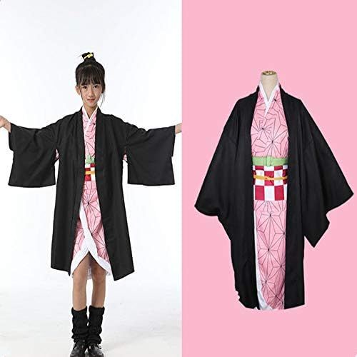  할로윈 용품Nanrui Trade. Tanjirou Kamado kids Kimono Hallowee Kochou Shinobu Uniform Cloak Boys Cosplay Costumes