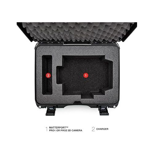  Nanuk 925 Waterproof Hard Case with Custom Foam Insert for Matterport Camera,Black