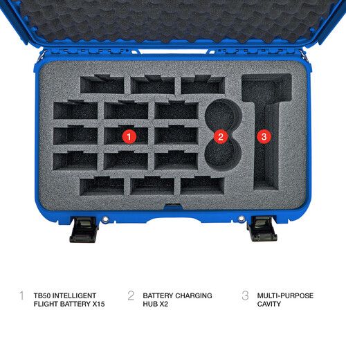  Nanuk 935 Wheeled Hard Battery Case for DJI Inspire 2 Drone (Blue)