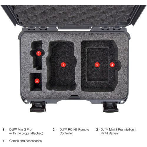  Nanuk 909 Waterproof Hard-Shell Case for DJI Mini 3 Pro & RC-N1 Remote (Graphite)