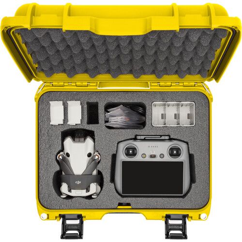  Nanuk 915 Hard-Shell Case for DJI Mini 3/Mini 4 Pro Fly More Combo (Yellow)