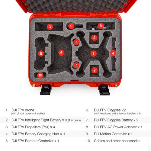  Nanuk 925 Case for DJI FPV Drone System (Orange)