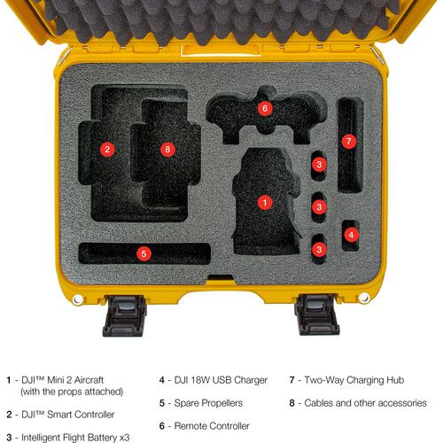  Nanuk 920 Hard-Shell Carrying Case for DJI Mavic Mini 2 with Smart Controller (Yellow)