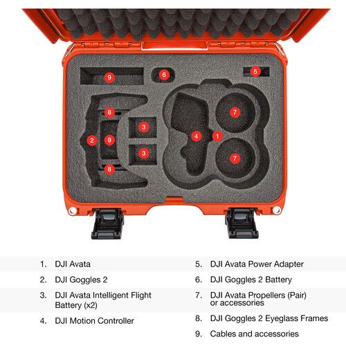 Nanuk Hard Case with Insert for DJI Avata FPV, Goggles & Controller (Orange)