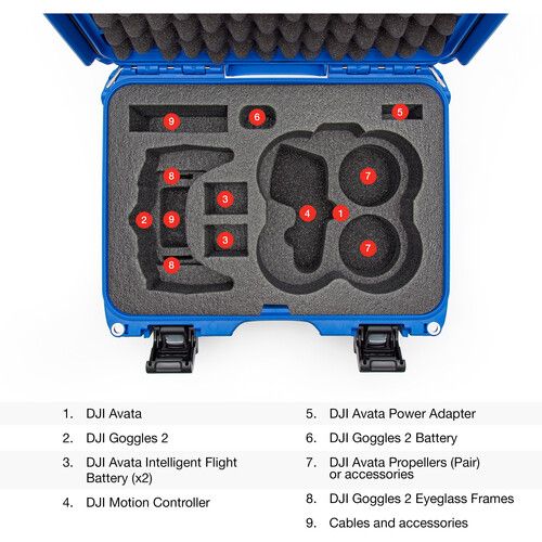  Nanuk Hard Case with Insert for DJI Avata FPV, Goggles & Controller (Blue)