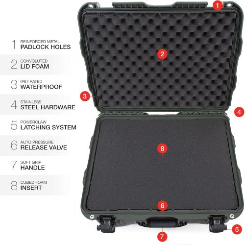  Nanuk Waterproof Hard Case with Wheels and Foam Insert, Olive (950-1006)