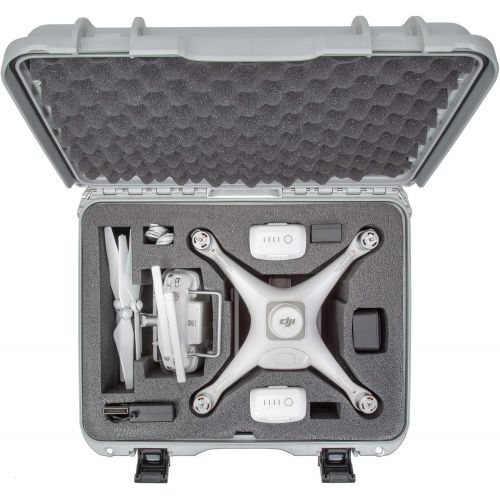  Nanuk 933 DJI Drone Waterproof Hard Case with Custom Foam Insert for The Phantom 4 Pro / 4 Pro+ / 4 Pro+ 2.0 & 4 RTK - Silver