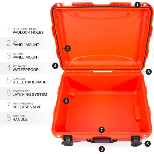  Nanuk 950 Waterproof Hard Case with Wheels Empty - Orange