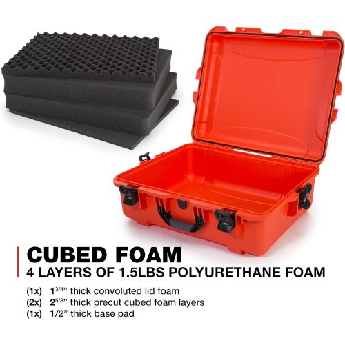  Nanuk 945 Waterproof Hard Case with Foam Insert - Orange