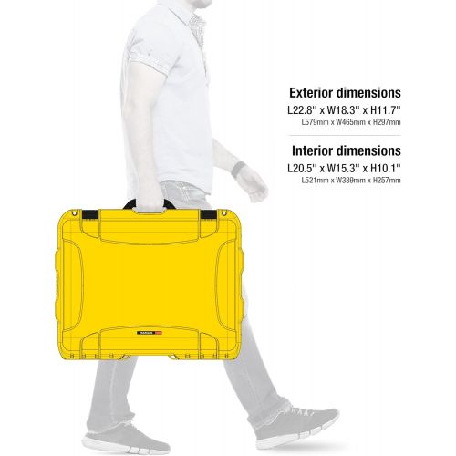  Nanuk Ronin M Waterproof Hard Case with Wheels and Custom Foam Insert for DJI Ronin M Gimbal Stabilizer Systems - Yellow