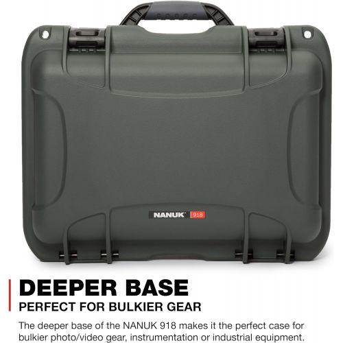  Nanuk 918 Waterproof Hard Carrying Case with Padded Dividers - Olive