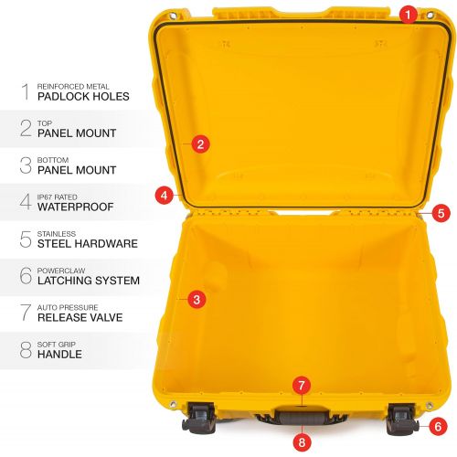  Nanuk 950 Waterproof Hard Case with Wheels Empty - Yellow