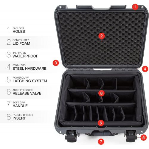  Nanuk 930 Waterproof Hard Case with Padded Dividers - Graphite