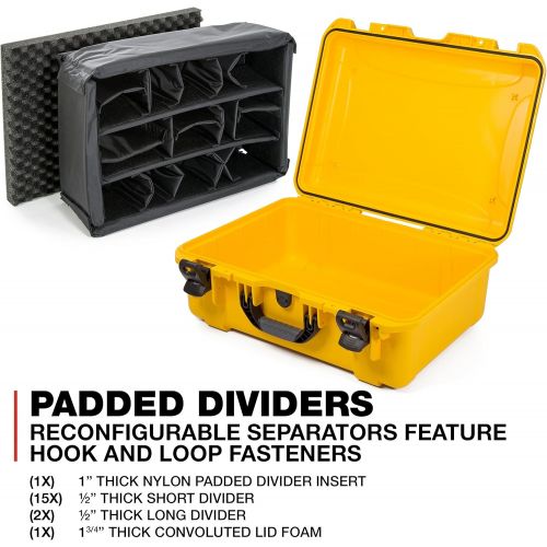  Nanuk 940 Waterproof Hard Case with Padded Dividers - Yellow