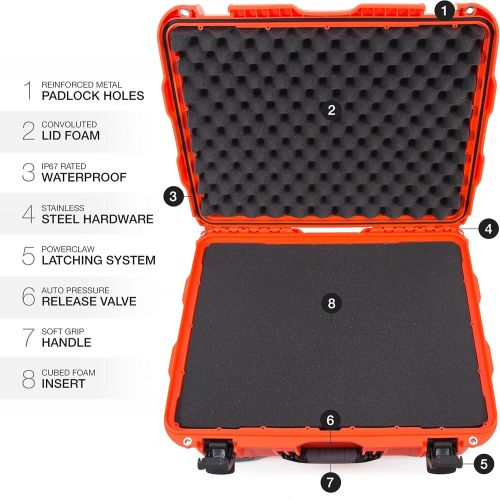  Nanuk 950 Waterproof Hard Case with Wheels and Foam Insert - Orange