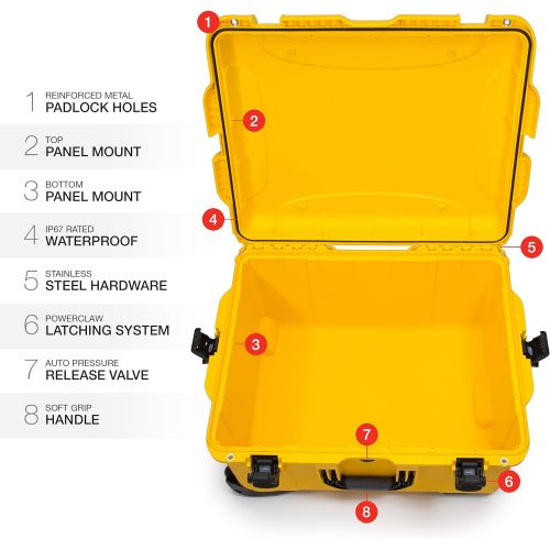  Nanuk 960 Waterproof Hard Case with Wheels Empty - Yellow