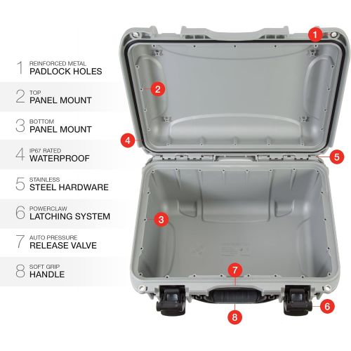  Nanuk 918 Waterproof Hard Carrying Case Empty - Polypropylene - Silver