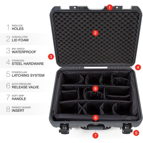  Nanuk 940 Waterproof Hard Case with Padded Dividers - Graphite