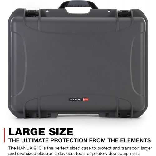  Nanuk 940 Waterproof Hard Case with Padded Dividers - Graphite