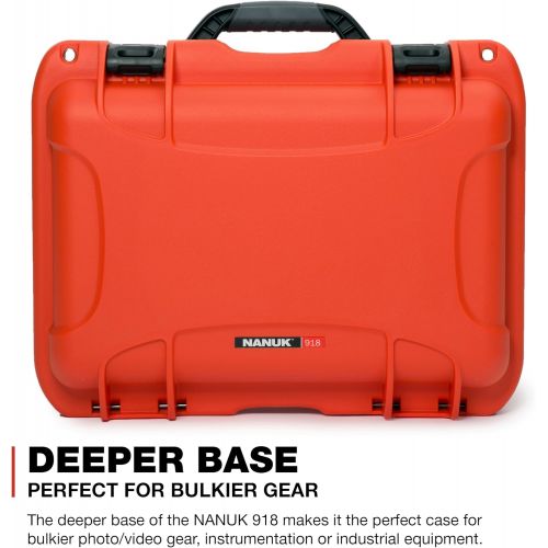  Nanuk 918 Waterproof Hard Carrying Case with Pick and Pluck Foam Insert - Orange