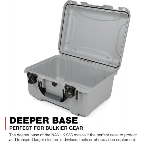  Nanuk 933 Waterproof Hard Case Empty - Silver