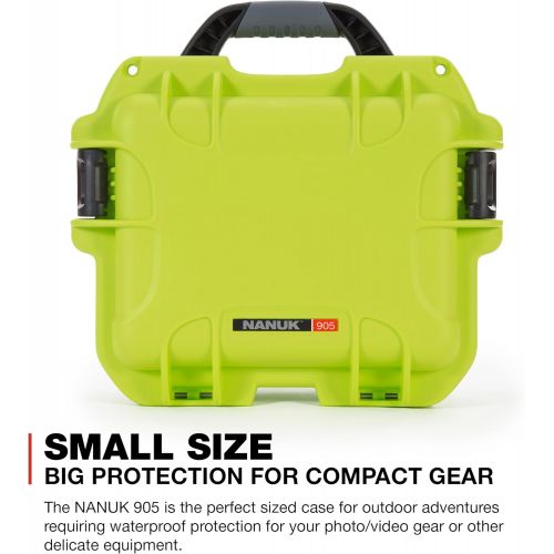  Nanuk 905 Waterproof Hard Case with Padded Dividers - Lime