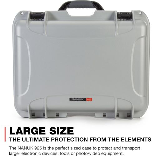  Nanuk 925 Waterproof Hard Case with Foam Insert - Silver