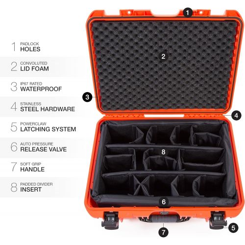  Nanuk Cases, 940-2003, Protective Case, 24 W x 21-11/16 L x 8-1/2 H, Orange