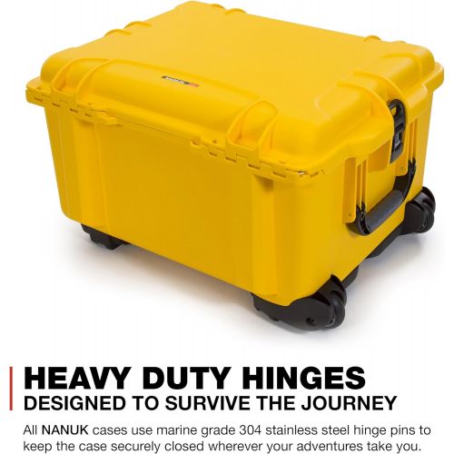  Nanuk 960 Waterproof Hard Case with Wheels and Padded Divider - Yellow