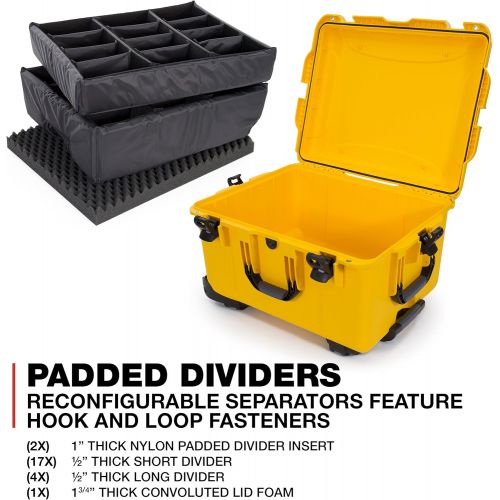  Nanuk 960 Waterproof Hard Case with Wheels and Padded Divider - Yellow