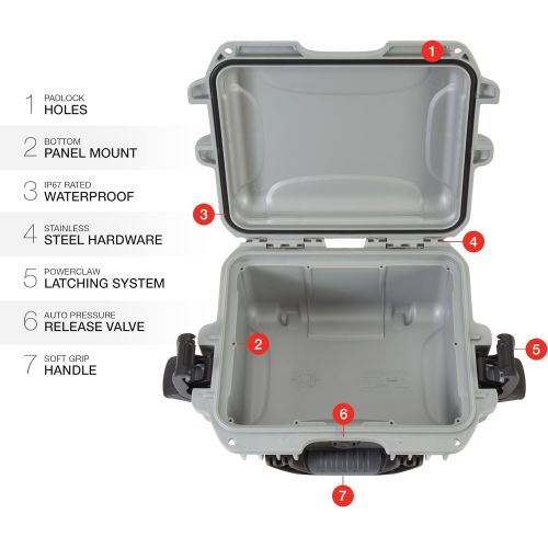  Nanuk 905 Waterproof Hard Case Empty - Silver