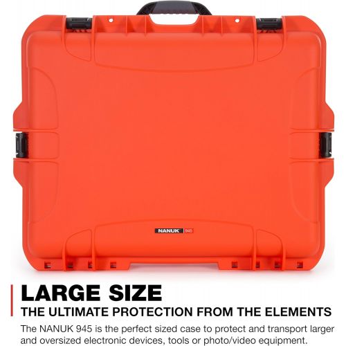  Nanuk 945 Waterproof Hard Case with Padded Dividers - Orange