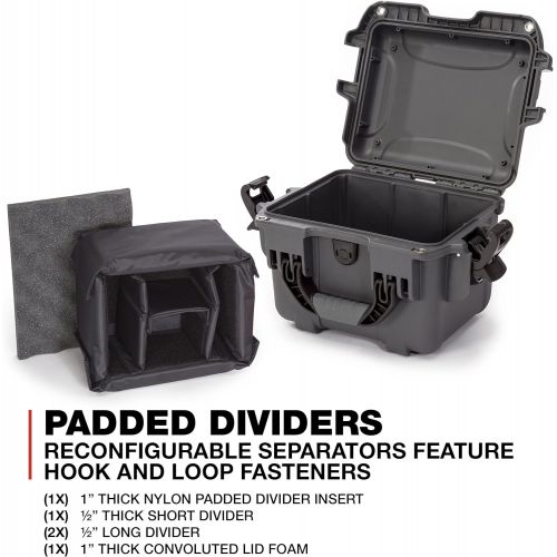  Nanuk 908 Waterproof Hard Case with Padded Divider - Graphite