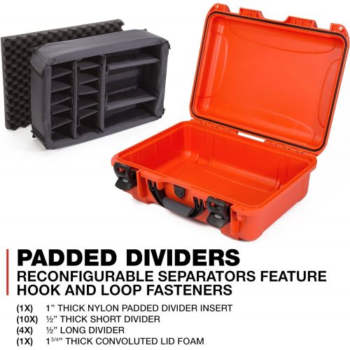  Nanuk 925 Waterproof Hard Case with Padded Dividers - Orange