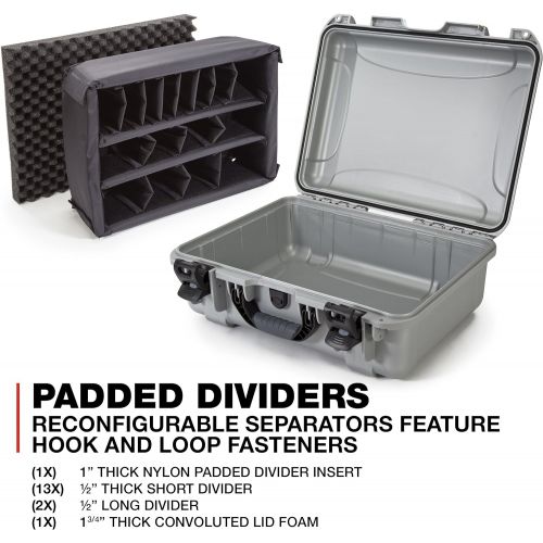  Nanuk 930 Waterproof Hard Case with Padded Dividers - Silver