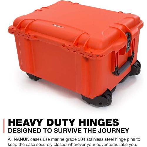  Nanuk 960 Waterproof Hard Case with Wheels Empty - Orange
