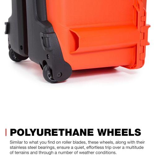  Nanuk 960 Waterproof Hard Case with Wheels Empty - Orange