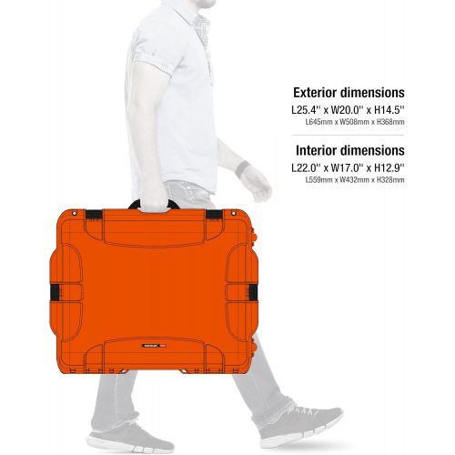  Nanuk 960 Waterproof Hard Case with Wheels Empty - Orange