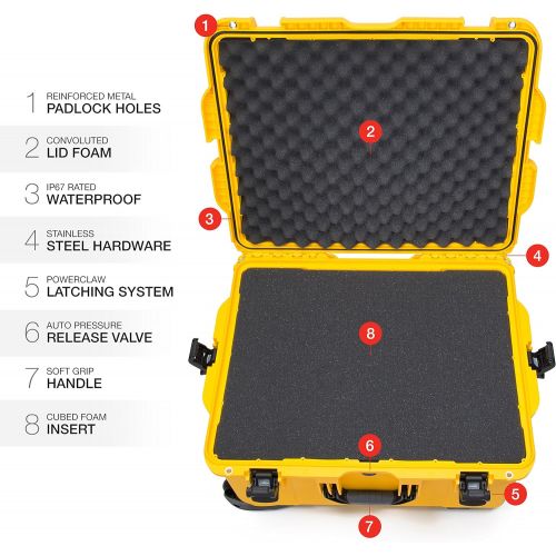  Nanuk 960 Waterproof Hard Case with Wheels and Foam Insert - Yellow