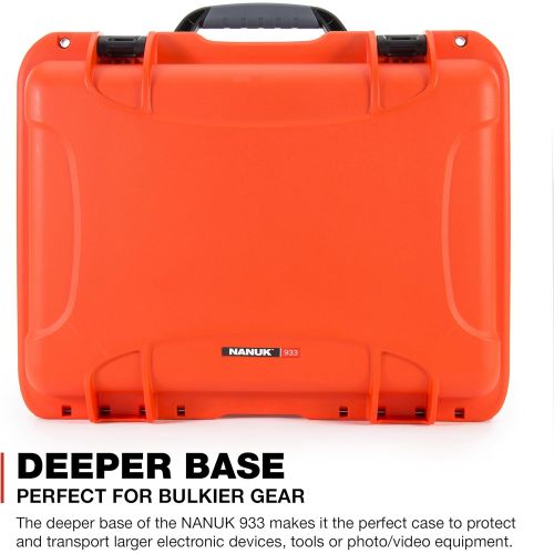  Nanuk 933 Waterproof Hard Case with Foam Insert - Orange