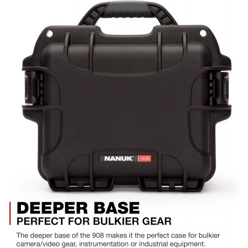  Nanuk 908 Waterproof Hard Case with Foam Insert - Black