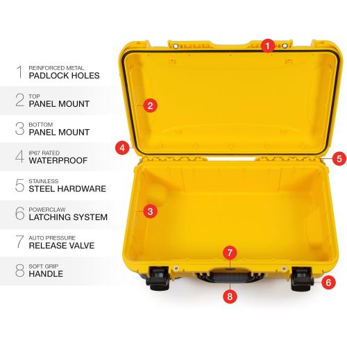  Nanuk 935 Waterproof Carry-On Hard Case with Wheels Empty - Yellow