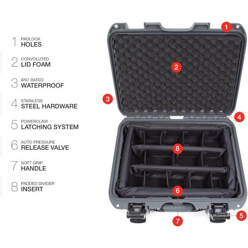  Nanuk 920 Waterproof Hard Case with Padded Dividers - Graphite