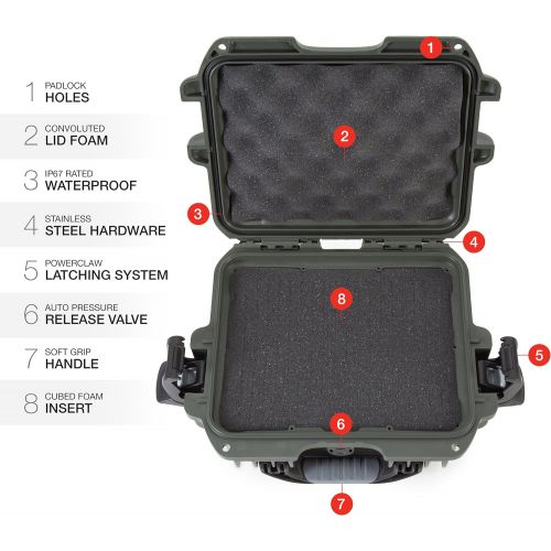  Nanuk 905 Waterproof Hard Case with Foam Insert - Olive (905-1006)