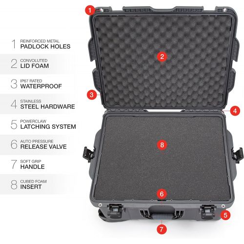  Nanuk 960 Waterproof Hard Case with Wheels and Foam Insert - Graphite