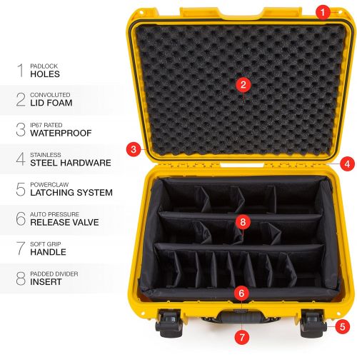  Nanuk 930 Waterproof Hard Case with Padded Dividers - Yellow